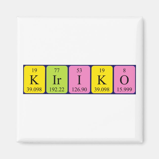 Kiriko periodic table name magnet (Front)