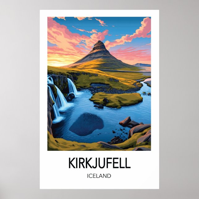 Kirkjufell Iceland Travel Poster (Front)