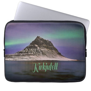 Kirkjufell Mountain in Iceland Northern Lights Laptop Sleeve
