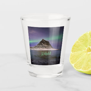 Kirkjufell Mountain in Iceland Northern Lights Shot Glass