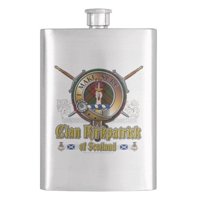 Kirkpatrick Clan Badge Hip Flask (Front)