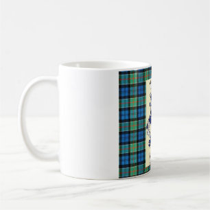 Kirkpatrick Crest on AncientColquhoun Tartan Coffee Mug
