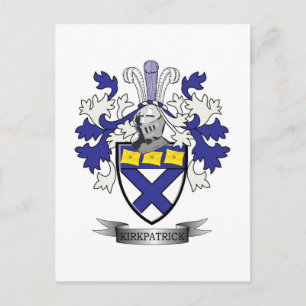 Kirkpatrick Family Crest Coat of Arms Postcard