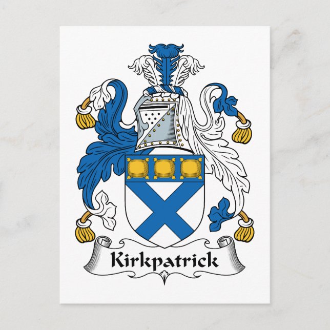 Kirkpatrick Family Crest Postcard (Front)