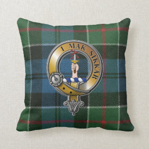 Kirkpatrick Tartan & Badge Throw Pillow
