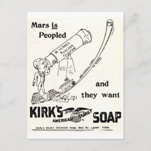 Kirk's Soap Campy Ad about MARS Postcard