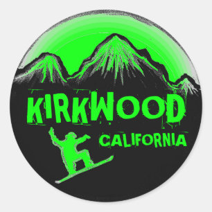 Kirkwood California green snowboard stickers