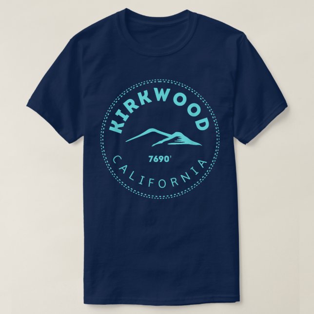 Kirkwood California Mountain Town  Elevated CA Ski T-Shirt (Design Front)