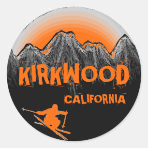 Kirkwood California orange skier stickers