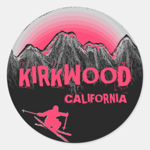 Kirkwood California pink theme skier stickers