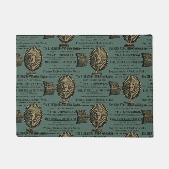 Kirkwood Iron Wind Engine Windmill Summerfield Doormat (Front)