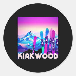 Kirkwood Ski - Retro 80's Style Skiing And Snowboa Classic Round Sticker