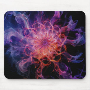Kirlian Emberflow: Electric Mist Form Mouse Pad