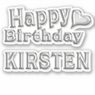 Kirsten Happy Birthday silver Sticker