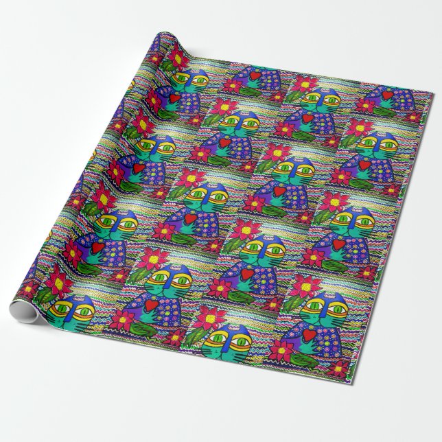 Kisa the Cat Wrapping Paper (Unrolled)
