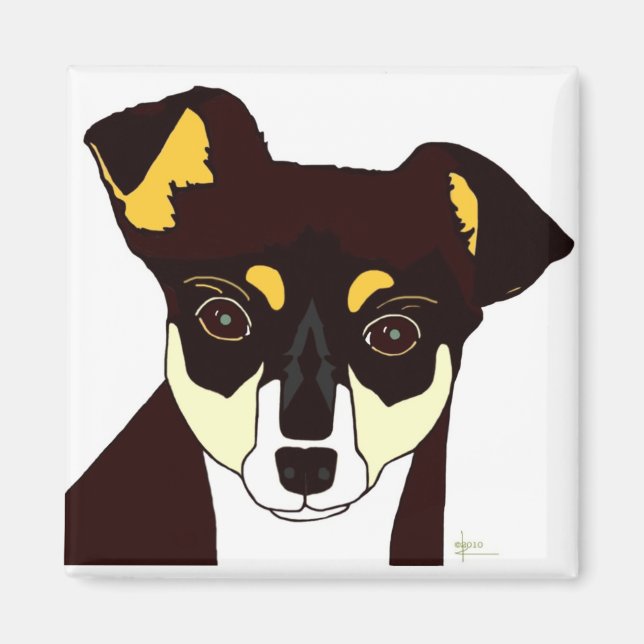 Kisha Chihuahua Magnet - Blanc (Devant)