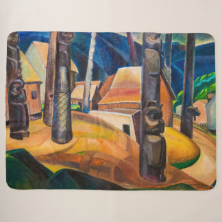 Kispiax Village | Emily Carr | Sherpa Blanket