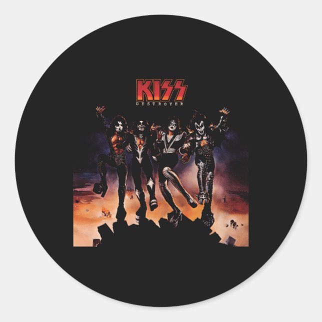 Kiss 1976 Destroyer Classic Round Sticker (Front)
