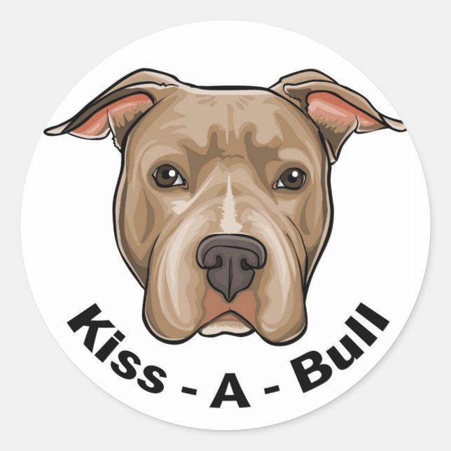 Kiss-A-Bull Pit bull Classic Round Sticker (Front)