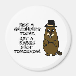 Kiss a groundhog today. Get a rabies shot tomorrow Magnet