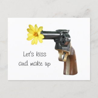 Kiss and make up postcard