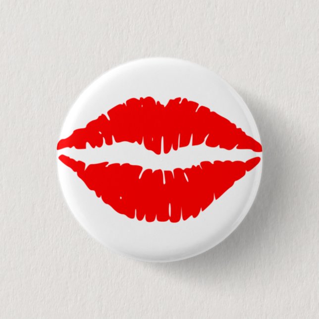 Kiss badge small 1 inch round button (Front)