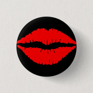 Kiss badge small - Black 1 Inch Round Button