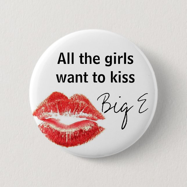 Kiss Big E 2 Inch Round Button (Front)