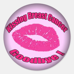 Kiss Breast Cancer Goodbye Classic Round Sticker