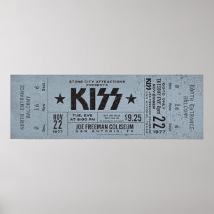 KISS Concert Ticket – Vintage Rock Wall Art Print
