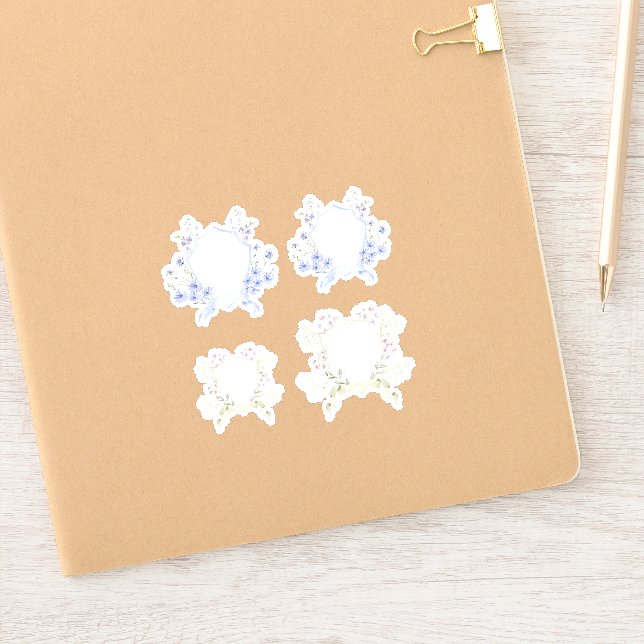Kiss Cut Delicate Floral Crests Shields  (Notebook)