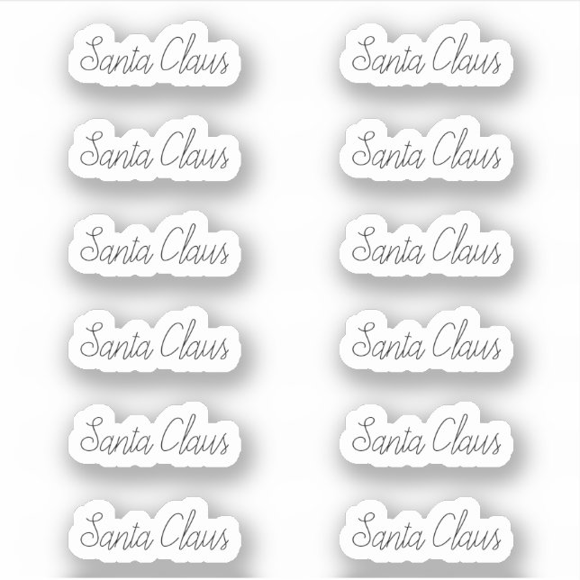 Kiss-Cut Santa Claus Signature Alexandrea Sticker (Front)