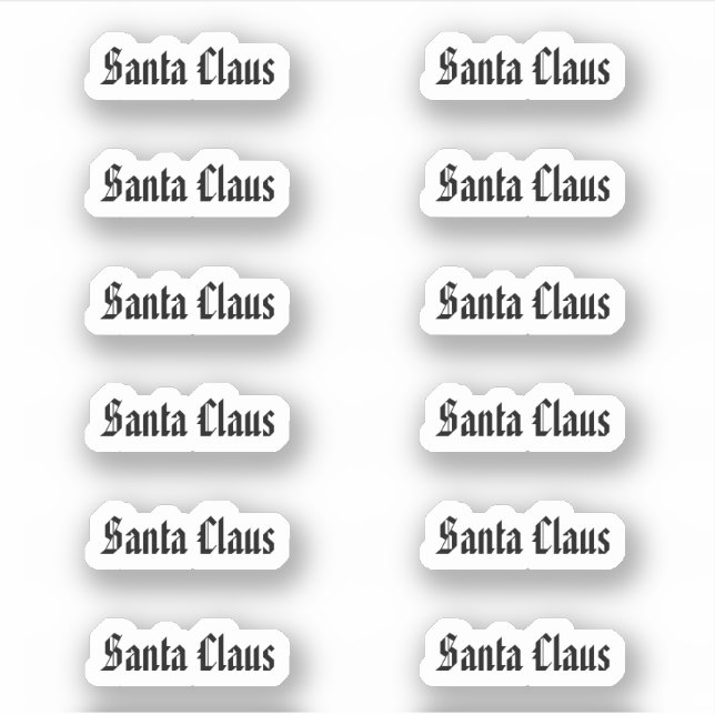 Kiss-Cut Santa Claus Signature American Text (Front)