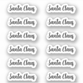 Kiss-Cut Santa Claus Signature Angela Script