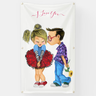 Kiss - Cute Romantic Couple - Love - I Love You Banner