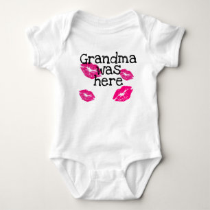 kiss Grandma was here Baby Bodysuit