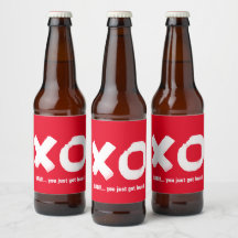 Kiss Hug Red and White Beer Label