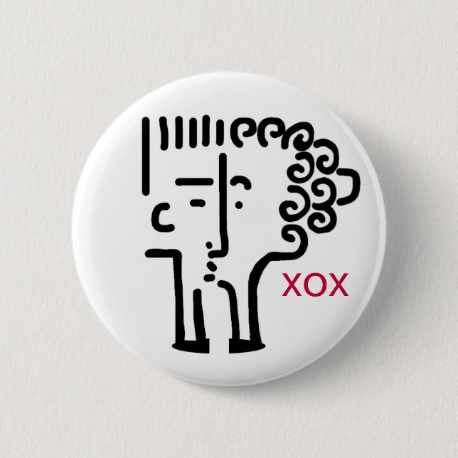 Kiss kiss 2 inch round button (Front)