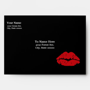 Kiss Kiss Greeting Black Envelope
