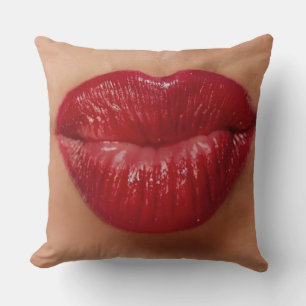 Kiss Kiss Red Lips Love Throw Pillow