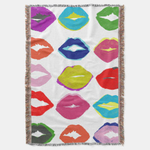 Kiss Kiss Throw Blanket