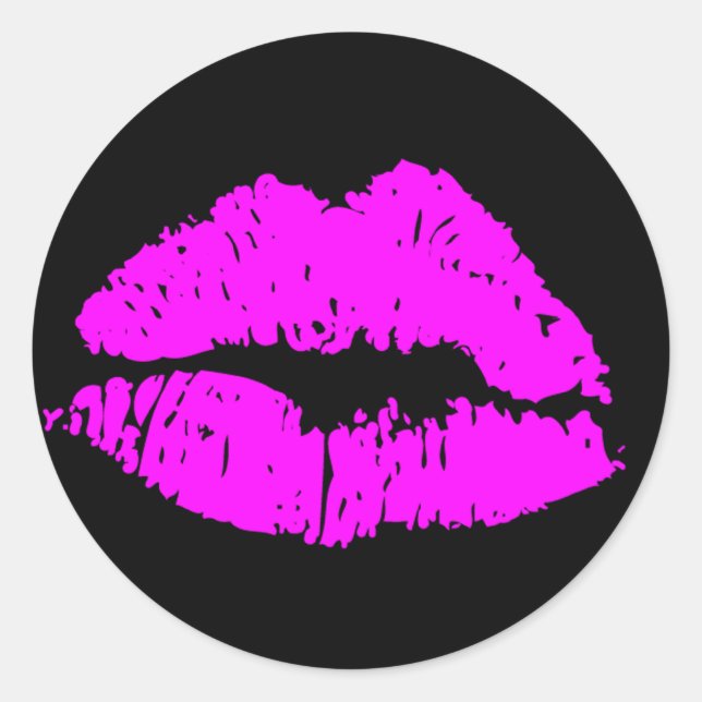 Kiss Lips Classic Round Sticker (Front)
