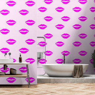 Kiss Lips Custom Colour White Wallpaper