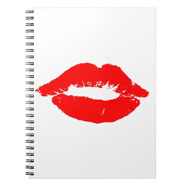 Kiss Lips Red Lipstick Love Passion Valentine Notebook (Front)