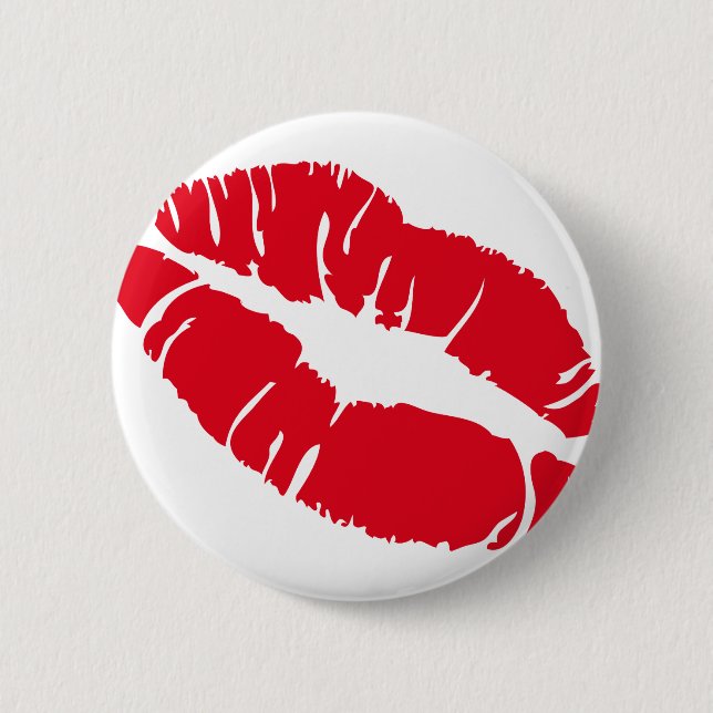 Kiss Lipstick 2 Inch Round Button (Front)