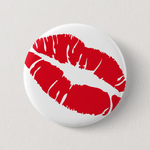 Kiss Lipstick 2 Inch Round Button