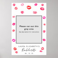 Kiss Lipstick Bachelorette Party Photo Booth Frame