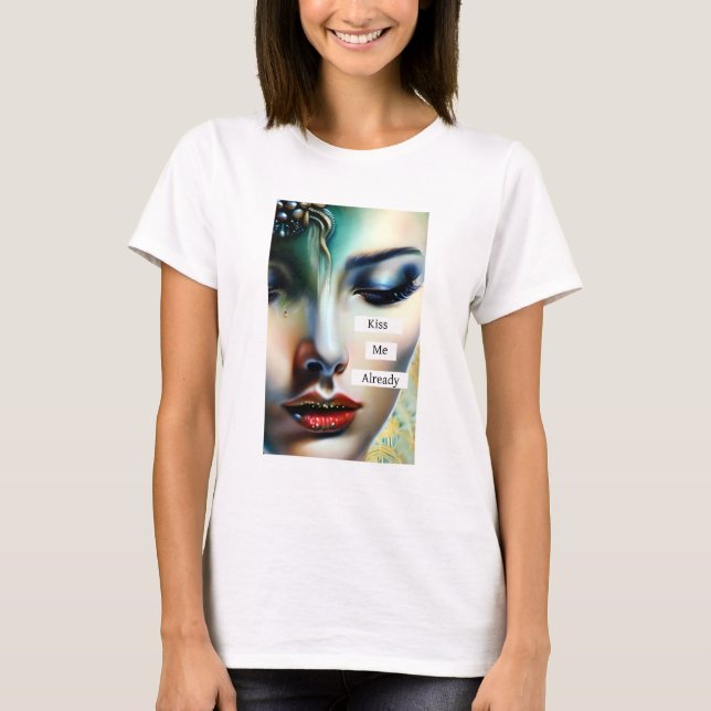 Kiss Me Already | Fantasy Ethereal Art T-Shirt (Front)