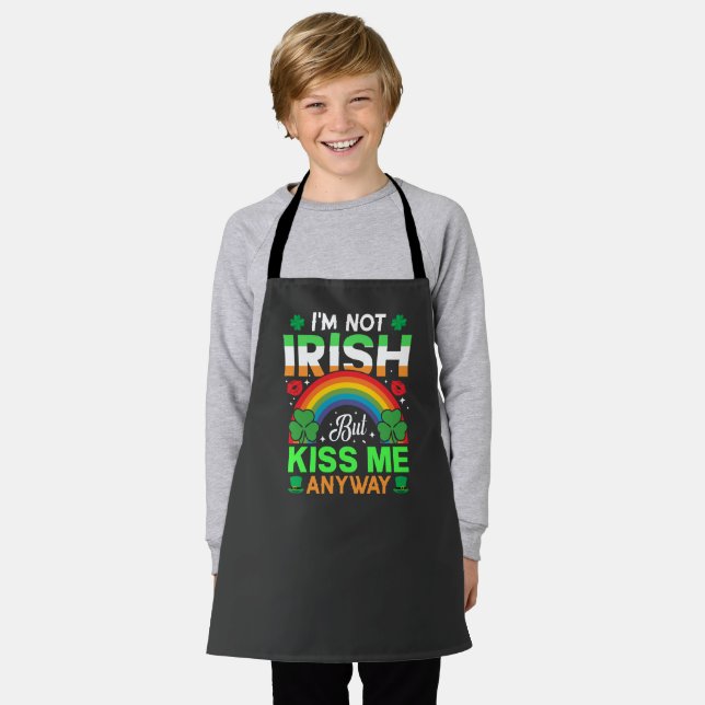 kiss me anyway irish humour design-63942 apron (Worn)