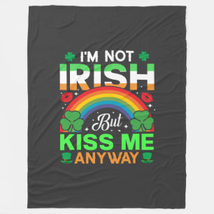 kiss me anyway irish humour design-63942 fleece blanket